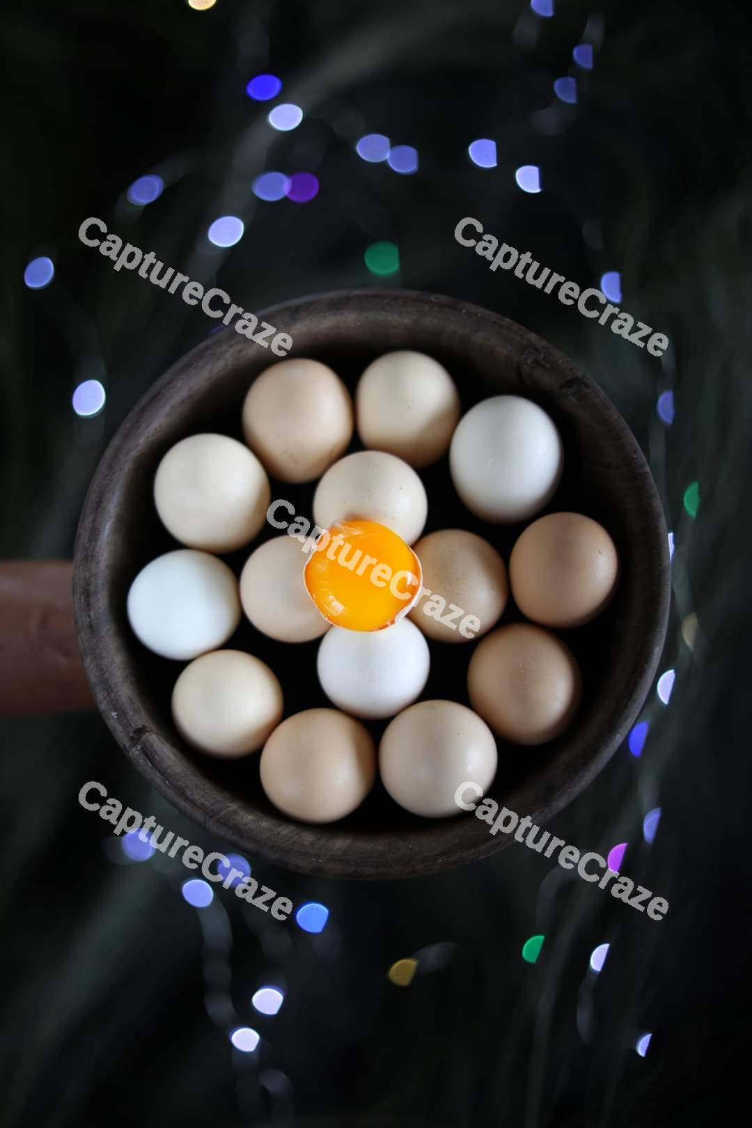 A broken egg in a bowl